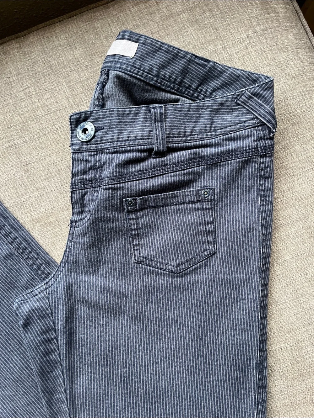 Smart Set Low Rise Gray Pin Stripe Pants Boot Cut 9